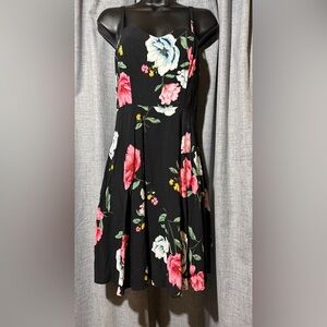 Old Navy Black Dress with Pink Floral Design